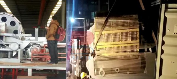 5500 pieces per hour auto egg tray production line shipped to Africa client