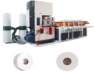 Small jumbo tissue paper rolls cutting band saw machine