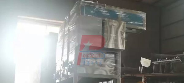 Double forming stations plc control paper industrial pulp packing tray molding machine shipped to Indonesia