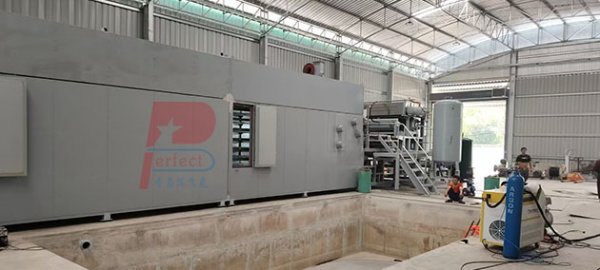 Thailand client 4-8 automatic egg tray production line finished installation