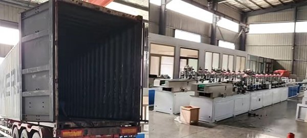 L shape automatic craft paper protector corner making machine shipped to India