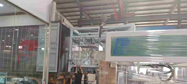 Dual forming stations reciprocating paper pulp molding machine finished shipment to Mexico