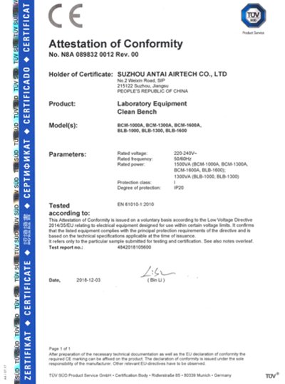 BCM, BLB Clean bench CE