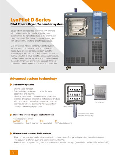 LyoPilot D Series Freeze Dryer， 2-chamber system